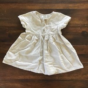 Mebie Baby girls cream dress with buttons. Size 18mo